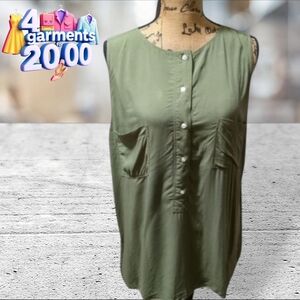 Loft green sleeveless shirt size XXL